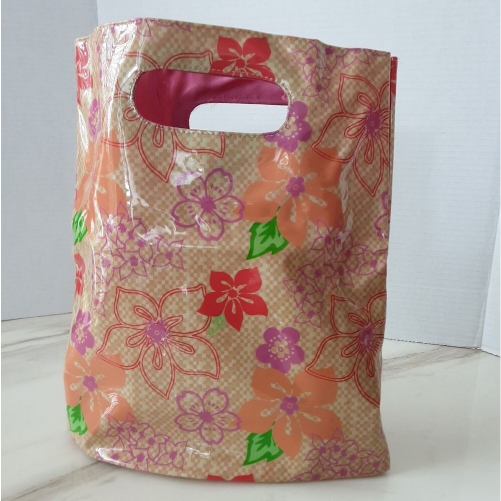 VINYL PASTEL MULTI-COLOR FLOWER POWER  CLUTCH